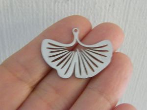 2 Leaf ginkgo charms silver stainless steel L105