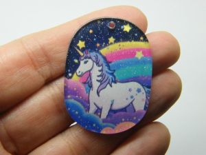 4 Unicorn rainbow pendants acrylic A421