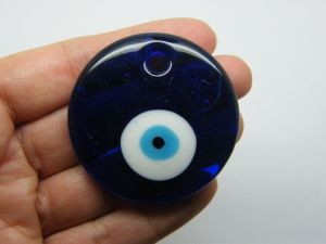 1 Evil eye pendant hand made 50mm lamp work glass I20