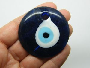 1 Evil eye pendant hand made 50mm lamp work glass I93