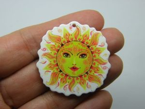 4 Sun pendant white yellow acrylic S