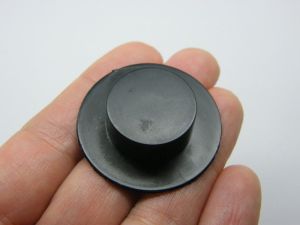 4 Black  hat embellishment miniature plastic CA