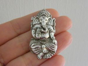 1 Elephant Ganesha pendant antique silver tone R11