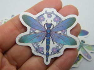 50 Dragonfly themed stickers random mixed paper 01