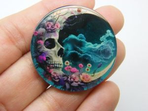 4 Moon skull Halloween pendants acrylic HC940