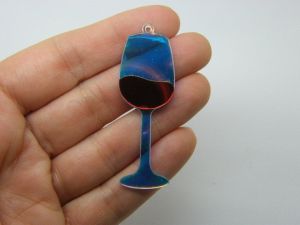 4  Red wine glass charms acrylic FD20