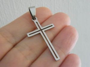1 Cross pendant silver stainless steel C