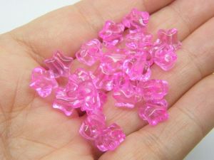 100 Star beads pink transparent acrylic BB610