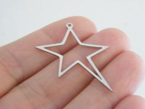 1 Star pendant silver stainless steel S354