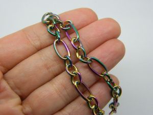 1 Bracelet with lobster  clasp 21.5cm multi colour stainless steel FS11111111111111111111111