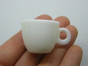 4 Coffee mug miniature white plastic FD