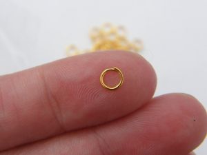 200 Jump rings 5mm gold tone