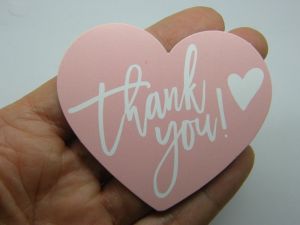 30 Heart  thank you for supporting my small business cards pink and white  03A
