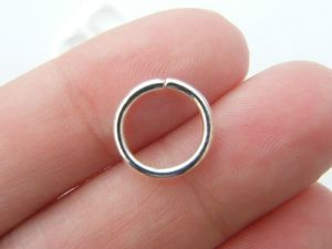 100 Jump rings 12mm silver plated FS436