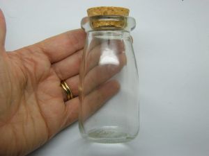 1 Glass bottle jar with cork 48 x 105mm 48