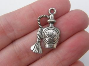 5 Bottle of perfume charms antique silver tone P240