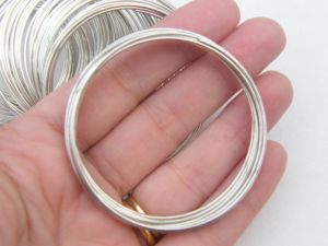 100 Loops memory wire 50 - 55mm silver plated 20976