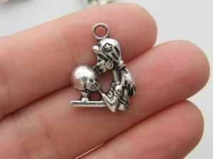 6 Fortune teller charms antique silver tone P81
