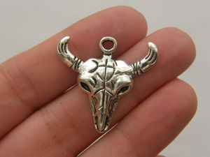 12 Cattle pendants antique silver tone A116