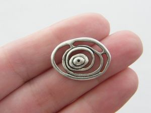 8 Eye connector charms antique silver tone I43