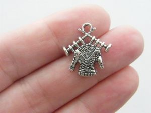 12 Knitting charms antique silver tone P511