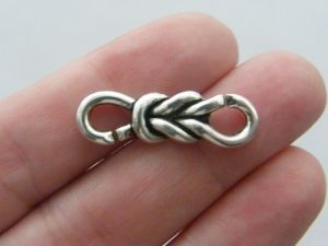 8 Knot connector link charms antique silver tone M527