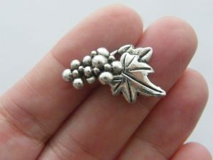 2 Toggle clasps grapes and  vine leaf antique silver tone FS84