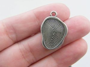 10 Fingerprint charms antique silver tone MD20