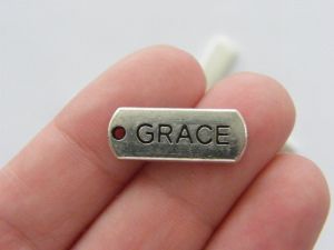 10 Grace charms antique silver tone M59