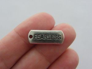10 Fearless charms antique silver tone M51