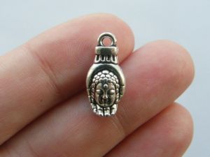 12 Buddha hand charms antique silver tone R29