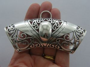 1 Scarf bail antique silver tone