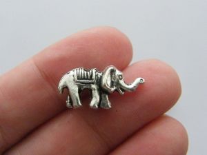 14 Elephant spacer beads antique silver tone A524 - SALE 50% OFF