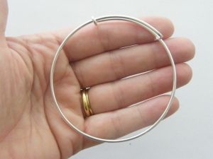 BULK 5 Bracelet bangle 24cm silver plated
