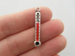 2 Thermometer charms antique silver tone MD13