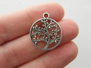 8 Tree pendants antique silver tone T61