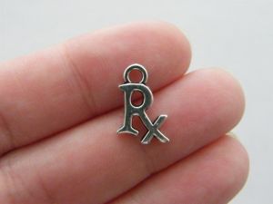 10 RX charms antique silver tone MD29