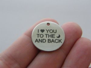 1 I love you to the moon and back charm 20mm  stainless steel TAG9-2