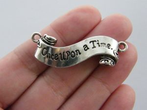 BULK 10 Once upon a time connector charms antique silver tone M321