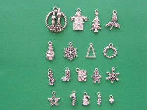 The Ultimate Christmas Charms Collection - 18 antique silver tone charms