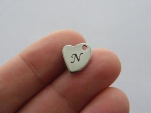 1 Custom made laser engraving heart tag charm 11 x 10mm TAG14