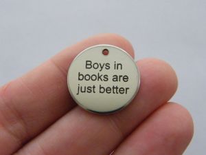 1  Boys in books are just better charm 20mm  stainless steel TAG9-2