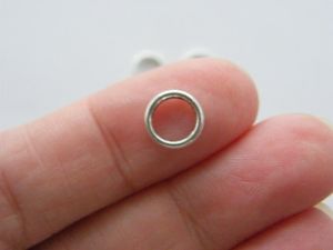 BULK 300 Spacer beads closed jump rings  8mm antique silver tone FS100