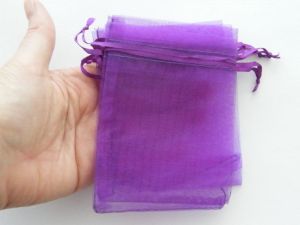50 Organza bags purple 12 x 9cm