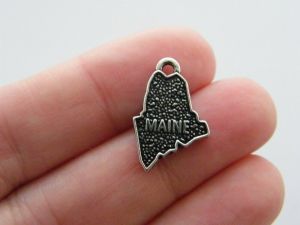 4 Maine charms antique silver tone WT151