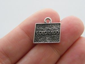 12 Colorado charms antique silver tone WT144