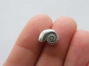 BULK 30 Shell spacer bead charms antique silver tone FF200