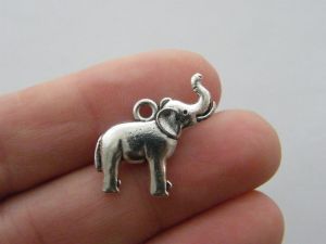 BULK 20 Elephant charms antique silver tone A1