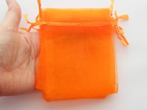 50 Organza bags orange 12 x 9cm