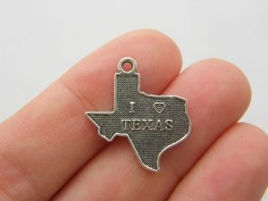 10 I love Texas charms antique silver tone WT138